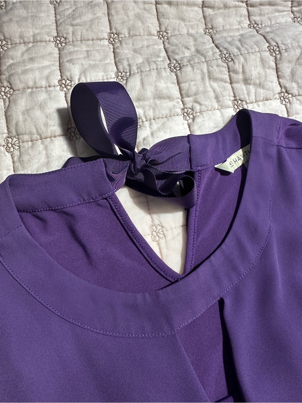 41 Hawthorn Violet Twist Neck Blouse - Picture 7 of 12